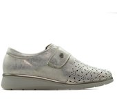 PITILLOS 10333 Zapato de rejilla, cierre adesivo,con suela de goma, cuña baja de 4cm,calado,rejilla,piel, para señora