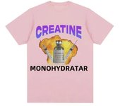 Creatine monohydrate fun meme pattern T-shirt for women, fashionable retro T-shirt, short sleeved oversized T-shirt