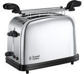 Russell Hobbs Tostador Victory 23310-57 - corto, 2 ranuras, acero inoxidable pulido, especial para sandwich, regulador nivel tueste, función extraelevación, función descongelar/cancelar