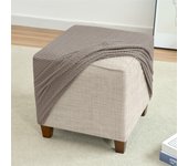MA Funda cuadrada de Jacquard en forma , todo incluido , funda para taburete otomano, fundas elásticas para reposapiés de sofá, sala de estar, oficina, decoración del hogar, funda otomana lavable decorativa