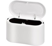 Mini Cubo de Basura con Tapa 2L, Papelera de Plástico Sobremesa para Escritorios, el Tocador, la Encimera, el Baño, la Oficina,  Mesa, Contenedor cubito para Mesa de Trabajo, Cocina, Despacho. 11x13x22cm.
