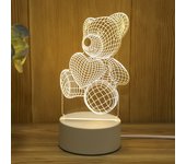 Romantic Love 3D Acrylic Led Lamp for Home Children's Night Light Table Lamp Birthday Party Decor Valentine's Day Bedside Lamp