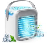 Ventilador de aire acondicionado portátil con refrigeración y Silencio, Luz Nocturna de 7 Colores y enfriadores