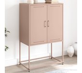 vidaXL Aparador de acero rosa 68,5x38,5x107 cm