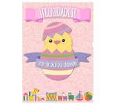 Tarjeta nacimiento felicitación bebe Rosa niña 15x23c Antracita Raíz Tarjetas Inicio Para eventos Nacimiento Tarjeta Nacimiento   Antracita