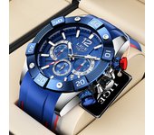 LIGE New Fashion  Man Watch Top Brand Luxury Clocks Casual Sports Silicone Strap Chronograph Waterproof Quartz Male Watches Date