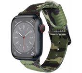 Correa de Nylon para Apple Watch 49mm 46mm 45mm 44mm 42mm 41mm 40mm 38mm iWatch Series 10 9 8 7 6 5 4 3 2 1 SE Ultra 2 Colores Camuflaje Verde para Reloj Apple