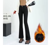 Female High Waist Fashion Elegant Flare Jeans Girls Streetwear Goth Thicken Bell Bottom Pants Women Harajuku Black Blue Trousers
