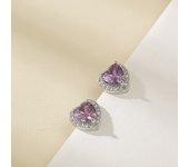 Trendy Love Heart Rainbow Crystal Tiny Stud Earrings For Women Gold Silver Color Multicolor Birthstone Jewelry Mother's Day Gift