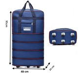 Blue folding travel bag,universal wheel air check-in,large capacity expandable luggage bag weekend travel bag, overnight bag