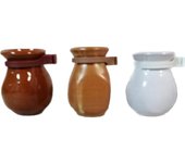BEBEDERO CERAMICA COLORES SILVESTRISMO JILGUEROS MAS ANILLA COLOR MARRÓN