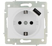 Base Bipolar Con USB 16A 250V Schuko 5.0V 2.1A 10.5W Europa Solera