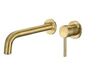 VALAZ Deva Grifo de lavabo redondo empotrado con llave monomando de acabado oro mate