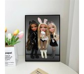 1pc B-Bratz Doll Self-adhesive Art Poster Waterproof Paper Sticker Coffee House Bar Room Wall Decor