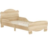 AIYAPLAY Cama para Niños de +3 Años 140x70 cm Cama Infantil de Madera Cabecero en Forma de Oso Carga 80 kg para Dormitorio Natural