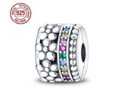 S925 Sterling Silver Fixed Buckle Series Star Four-leaf Clover Charms Fit Pandora Bracelet DIY Beads For Women Fine Jewelry Gift