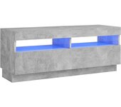 Mueble TV combinadoMueble de TV con luces LED gris hormigón 100x35x40 cm
