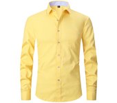 M~6XL Men's French Cuff Dress Shirt White Long Sleeve Social Male Shirts Regular Fit Party Dinner Wedding Cufflinks Formal Shirt