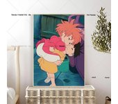 1PC P-Ponyo On Cliff By The Sea Poster Self-adhesive Art Waterproof Paper Sticker Coffee House Bar Room Wall Decor
