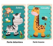 Baby Wooden Montessori Puzzle Child Game Wooden Puzzle 3D Cartoon Animal Puzzle Babies Toys Puzzles For Kids 1 2 3 Year Old