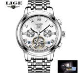 LIGE Men Mechanical Watches Fashion Top Brand Luxury Business Automatic Watch Man Casual Waterproof Wristwatch Relogio Masculino