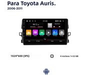 8-Core Car Stereo Radio for Toyota Auris E150 2006-2012 Multimedia Player Android 13 Wireless CarPlay android Auto No 2 Din DVD