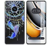 Funda Silicona Transparente para Realme 11 Pro / 11 Pro+ Plus 5G diseño Plumas Dibujos