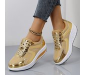 Silver PU Leather Platform Sneakers Women Casual Non-Slip Thick Sole Sports Shoes Woman Casual Shoes for Women Slip-On Loafers