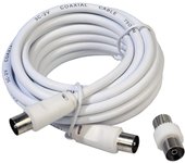 ProlongaciónTV Video Macho-Macho 3 metros / Ø 9,5 mm. Con Adaptador Macho-Hembra Blanco