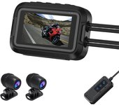 Dual 1080P Motorcycle DVR Waterproof Dual Len Dash Cam Moto Camera WiFi GPS Dash Cam Front Rear Driving Video Recorder Black Box