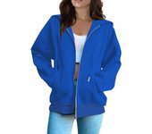 Chaqueta Deportiva casual de manga Largo con capucha y Cremallera para mujer con bolsos