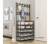 Five Layer Shoe Rack Simple Shoe Rack Integrated Storage Rack Household Shoe Rack Multifunctional Clothes Rack Coat Rack
