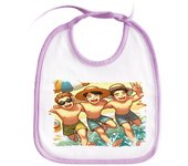 MERCHANDMANIA BABERO COLOR playa amigos fiesta tumbona arena agua baby bib