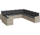 Conjunto de sofás de Jardín 11 pzas y zapatos sintético gris