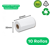 Start Electric  Rollos de Papel Térmico para Datáfono (TPV) y Caja Registradora Sin BPA - Ideal para Impresión de Tickets y Recibos en comercios  57x35mm, 57x55mm, 80x80mm, Mandril: 12 mm  Marca Criscolor