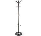 TIENDA EURASIA - Perchero de Pie con Paraguero, 14 Ganchos, 37x182 cm, Metal y Plástico