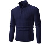 New Men's Pullover Warm Solid Color Half Zipper Sweater V-neck Long Sleeve Sweatwear Men's Knitted Sweatshirts Winter Top