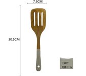 Juego de 8 cucharas y palas de madera de acacia para cocinar, cuchara para ensalada, tenedor, cuchara para mezclar, mango plateado, espátula para olla, pala para freír carne, pala de madera