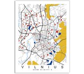 Madrid World City Colour Map Canvas Art Painting New York London Paris Poster and Print Wall Art Picture for Home Decoration