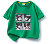 Kuromi Animated Pattern Super Cute Printed Summer Kids T-shirt Brand Cotton Boys and Girls High Quality Stylish Cartoon Tops