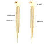 LUXUKISSKIDS Stainless Dangling Earrings Long Tassel Drop Steel Gold Pendients Korean Fashion Women Fairy Wedding Party Piercing