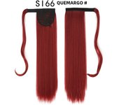 Synthetic Long Straight Wrap Around Clip In Ponytail Hair Extension For Women 22inch Heat Reistan Pony Tail Fake Hair budabuda