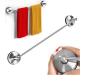 42,8CM Toallero Ventosa Baño Acero Inoxidable Vacío Toallero Barra Extra Fuerte Toalla Colgador Ventosa Cocina Mano Percha Toallero de Pared Ducha Porta Toallas Sin Taladro, Acero Cepillado