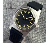 Tandorio 38mm NH35A 20Bar Automatic Dive Watch for Men Brushed Case Sapphire Glass Luminous California Dial Leather/Rubber Strap