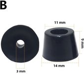 10pcs Black Rubber Machine Feet Shock Pad Non-Slip Furniture Chair Floor Cabinet Table Leg Foot Protector Cover