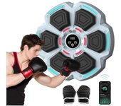 SOMY Máquina de Boxeo con Musica Bluetooth Entrenador de Boxeo Inteligente Montado en la Pared con Guantes Ideal para Adultos y Niños Gimnasio en Casa