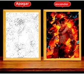 Anime Figure One Piece Light Painting Photo Frame Zoro Luffy Action Figures Led Night Light Room Decor Christmas Gifts Moon Lamp