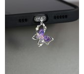 Mobile Phone Dust Plug Butterfly Artificial Diamond And Pearl Mobile Phone Accessory Decoration Pendant For Iphone Type-C Port