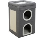 Trixie Rascador Torre Saul Gris para Gatos con Cueva y Plataformas Acolchadas