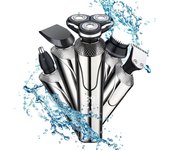 Afeitadora Cabeza Hombre, 4 en 1 Afeitadora Electrica Seco y Húmedo, Afeitadora de cabeza hombre Recargable with Pantalla LED, Recortadora de Barba, Shaver Cara Nariz